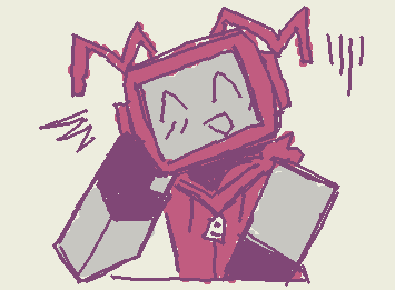 Personaje de Dibujos Animados con TV - creado por el usuario xivr usando Wigglypaint