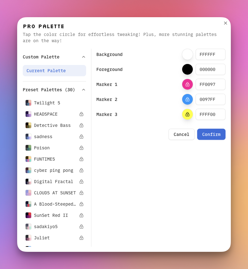 Pro Palette Interface